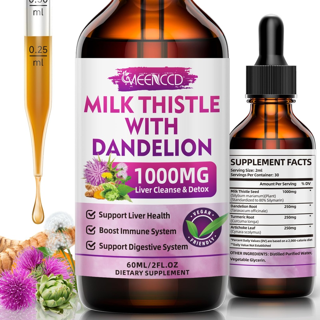 MEENCCD maito ohdake neste tipat - maito ohdake täydentää silomariini, antioksidantti tuki, Vegan, ei-GMO, 2 Fl Oz
