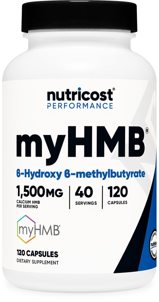 Nutricost myHMB kapslar 1,500MG Calcium HMB Per Servering, 120 kapslar, 40 portioner - Performance Line, Calcium B-Hydroxy B-Methylbutyrate Monohydrate