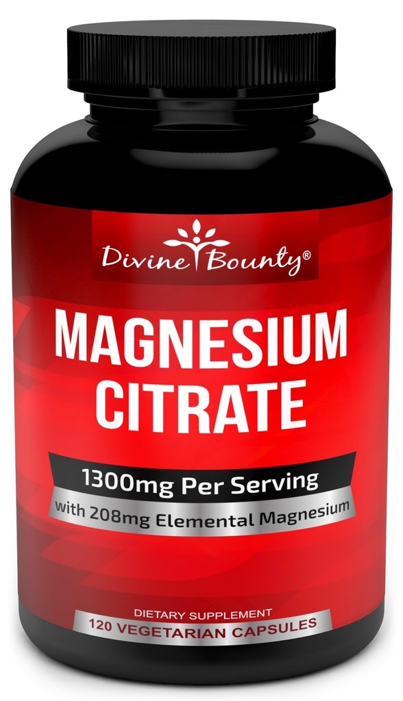 Puhtaat magnesiumsitraatin kapselit - 1300 mg Magnesiumlisä elementillä Magnesium - 120 kasvissyöjän kapselit