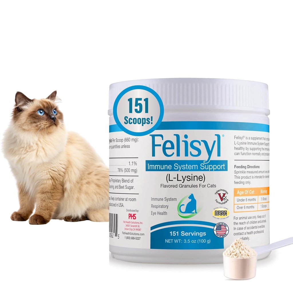 Felisyyli-Immuunijärjestelmän tuki(L-Lysiini) Rakeet kissoille 3.5oz(100g)