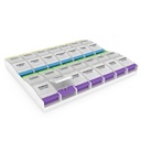 EZY DOSE Weekly (7-Day) Pill Organizer, Vitamin Container och Daily Medicine Planner, 2X-Large Push Button Compartments, Arthritis Friendly, Easy to Use, 4 Times a Day, Clear Lids, BPA Free