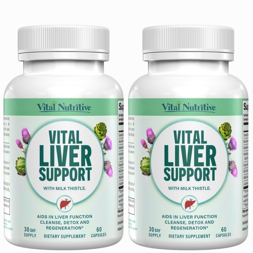 Vital Liver Support - Premium Liver Cleanse Detox & Repair Formel med Milk Thistle Supports Liver Health och Detox Cleanse