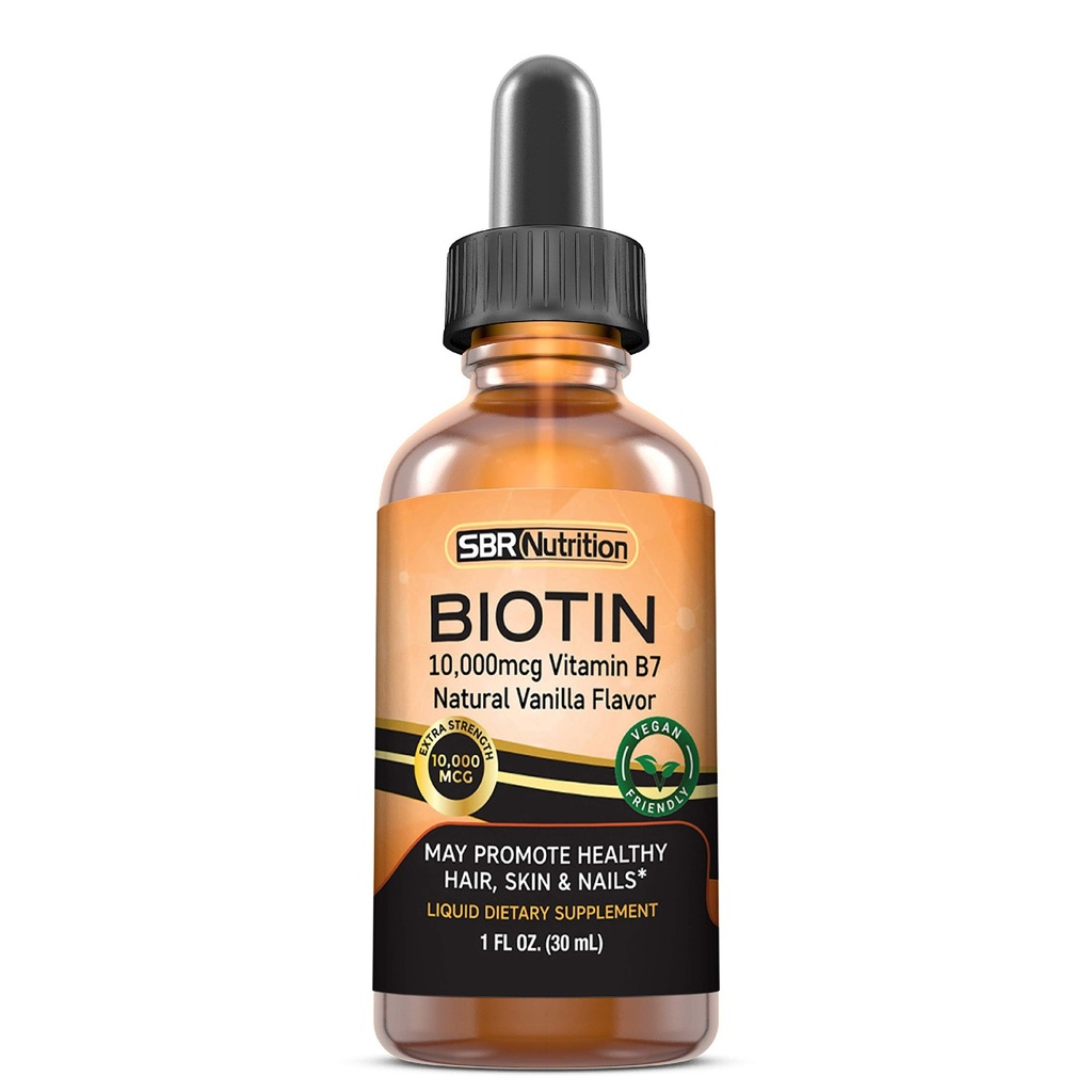 MAX Imeytyminen Biotin Liquid Drops, 10000mcg Biotin Per Serving, 60 tarjoilu, Ei keinotekoisia säilöntäaineita, vegaaninen Friendly, tukee tervettä hiusten kasvua, vahvat kynnet ja hehkuva iho, Valmistettu USA
