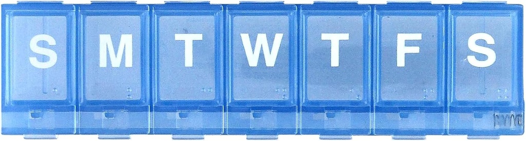 EZY Dose Weekly (7-Day) Pill Planner, Medicine Case, Vitamiini Organizer Box, Pieni lukitseminen Osastot Secure Prescription Lääkkeet ja Ennaltaehkäiseminen Onnettomuuksien Spilling, Sininen