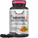 Bariatrisk multivitamin med järn för kvinnor och män - All-in-One 42 Superfood Blend för energi och immunstöd - Post-Surgery Recovery, Easy-to-Swallow, Halal, Made in USA (60 flytande kapslar)