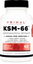 Primal KSM-66 Ashwagandha Complex (60 kapslar / 60 portioner, 600 mg per portion) - KSM-66 Ashwagandha med Black Pepper Extract, Gluten Free, Non-GMO