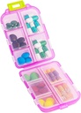Travel Pill Organizer, Kosteus Todiste Daily Medicine Dispenser Box, Pieni viikoittain vitamiineja tapauksessa täydentää, kalaöljy, Meds, taskun farmaseuttinen Cute Capsule Container 10 Osastot, Vaaleanpunainen