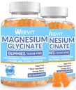 Sokeriton magnesium Glycinate Gummies L-treonaatilla, magnesiumlisät naisille ja miehille Ashwagandhalla, L-theaniinilla, GABAlla, C-vitamiinilla, B6