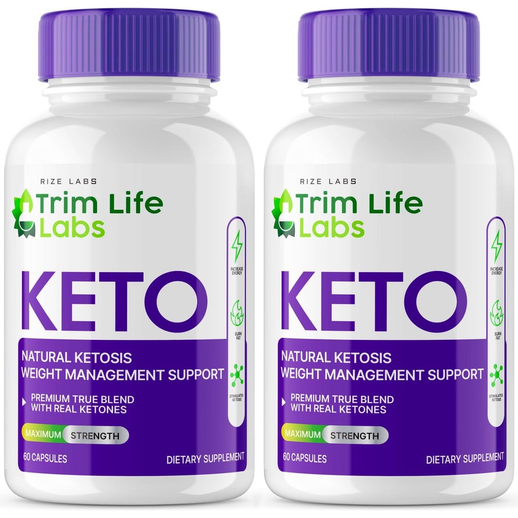 Rize labs - Trim Life Labs Keto Capsules - Viktminskning piller - Stöd maximal styrka Formel, Keto + ACV Supplement (120 kapslar)