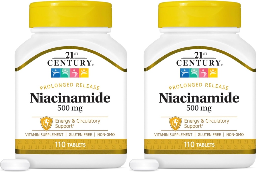 21st Century Niacinamide 500 mg depottabletit, 110 Count (pakkaus 2)