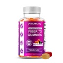 Vitamatic Prebiotic Fiber Gummies för vuxna - 7g Fiber per portion - 60 Pectin-Based Gummies Extra Strength, Zero Sugar Added - Stöder Digestive Health & Regularity - Non-GMO, Vegan, Gluten-Free