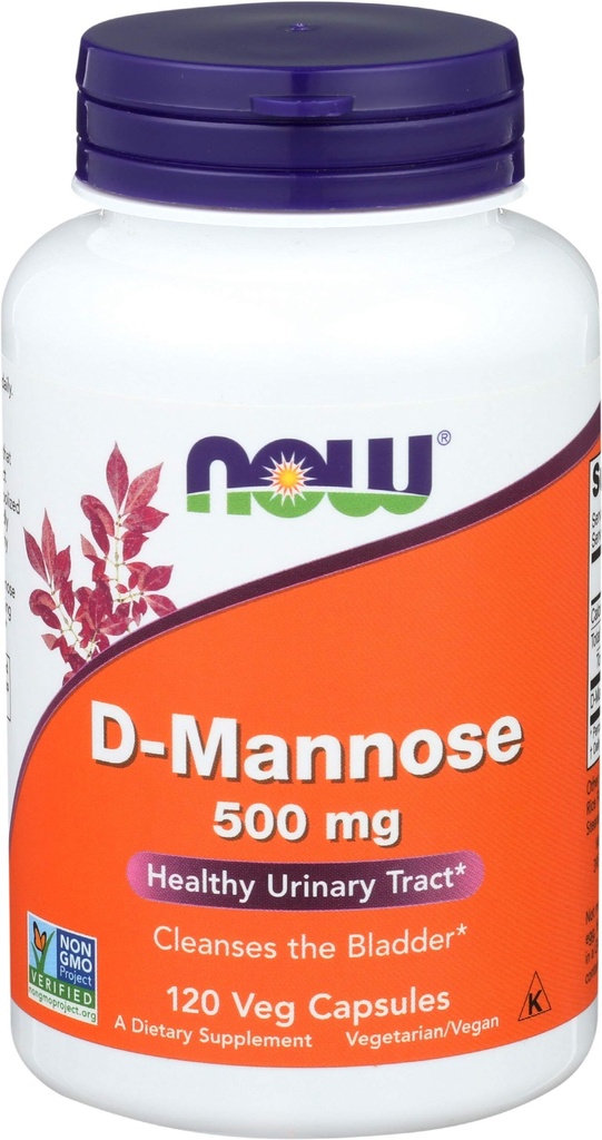 Now Foods D-Mannose, 120 Caps 500 mg (paketti 3)