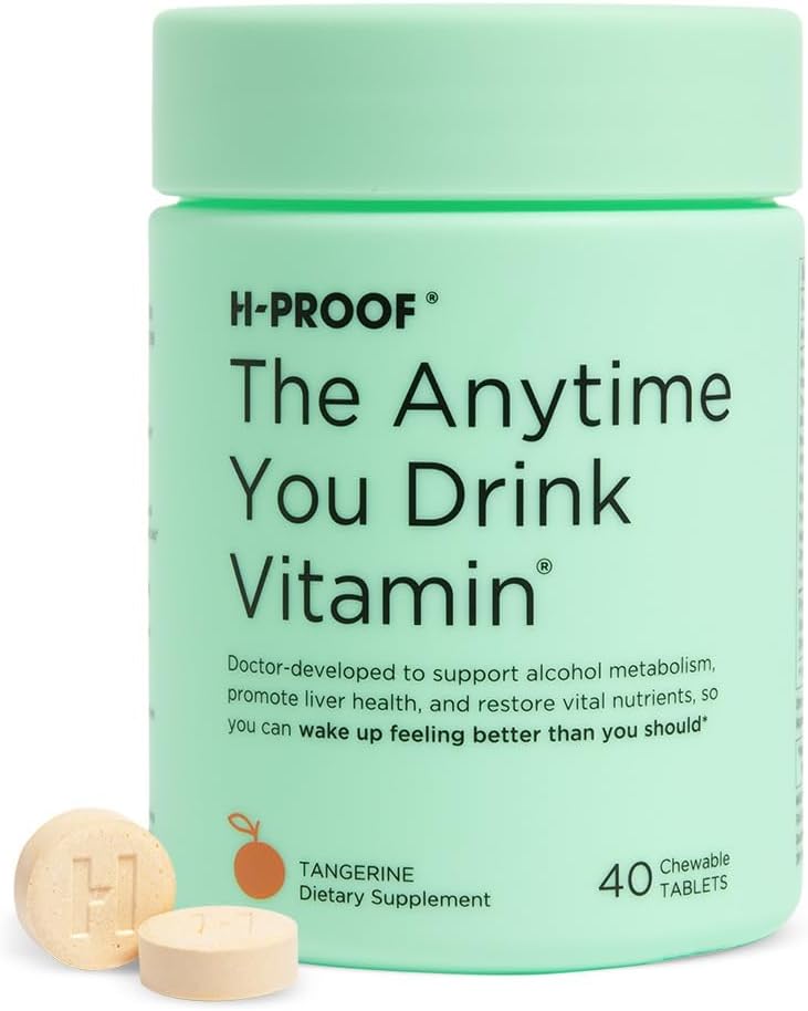 H-PROOF Koska tahansa juot vitamiineja, maksan terveys ja immuniteetin tuki electrolyyttejä, maito Thistle, ja vitamiinit B & C - 40 purutabletit (20 tarjoilua), Vegan, tangeriini