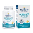 Nordic Naturals Ultimate Omega, Lemon Flavor - 60 Soft Gels - 1280 mg Omega-3 - High-Potency Fish Oil Supplement med EPA & DHA - Främjar hjärna och hjärthälsa - Non-GMO - 30 portioner
