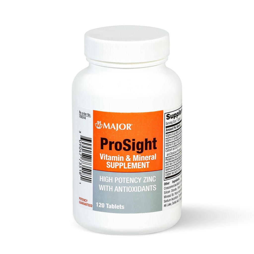 Major ProSight-vitamiini- ja mineraalilisä - Päivittäinen monivitamiini naisille ja miehille korkea potenssi sinkki, ja antioksidantteja Optimum Nutritional Support - 120 tablettia