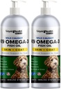 Liquid Health Lemmikit K9 Omega 3 Fish Oil for Dogs - Liquid Omega 3 täydennysosa Lemmikkieläinten EPA + DPA + DHA - Vähentää kutina & sheedding, Tuki nivelet, Immuniteetti, aivot, Heart Health - USA Made (2 Pack)