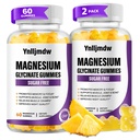 (2 pakkaus) Magnesium Glycinate Gummies 500 mg, korkea-absorptio Magnesium täydentää kalsiumia ja vitamiineja, tuki luuta, lihaksia, yö, muistia ja mielialaa, vegaania, ei-GMO, 60 kreivikuntaa, ananas makua