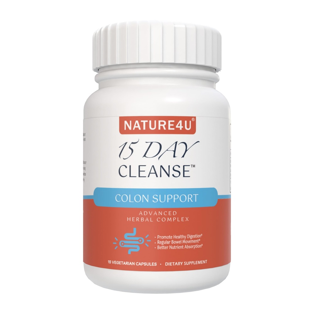 15 Day Cleanse Gut Support, Advanced Gentle Daily Colon Gut Cleanse Detox naisten ja miesten kanssa Senna, Cascara Sagrada, Psyllilium Husk ja Probiootti, 15 kapselia