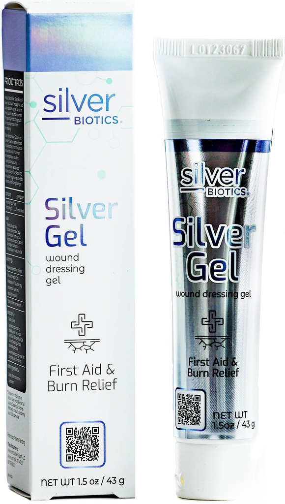 Silver Biotics 24 PPM Silver Wound Healing Gel | Layer of Protection for Cuts, Irritations och Burns | 1,5 oz