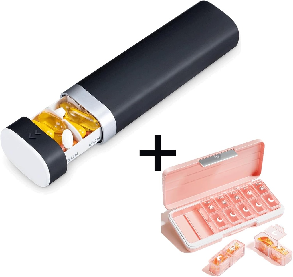 AM PM Pill Organizer 2 Kertaa päivässä, 7 päivää pillerilaatikko Viikoittain pilleri Organizer Matkustaa erillinen kontti, Kannettava päivittäinen lääkesuunnittelija Jakaja Asia vitamiini, kala öljyt, lisäravinteet