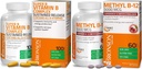 Bronson Methyl B12 5000 mikrog B12 Methylcobalamiini Lozenges + Super B-vitamiini B Complex kestävä hidas julkaisu