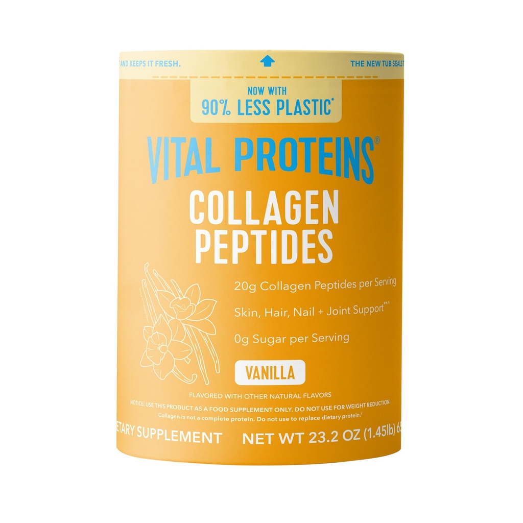 Vital Proteins Collagen Peptides Powder - Grass Fed Collagen Peptides for Hair, Nail, Skin, Bone & Joint Health, Vanilla, 23,2 Ounces