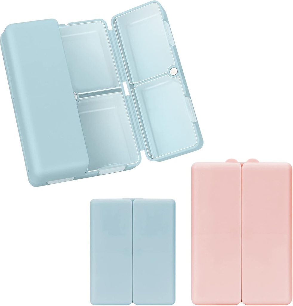 FYY 2 kpl Päivittäinen pilleri Järjestäjä, 7 Osat Kannettava pilleri tapauksessa Matka pilleri Järjestäjä,[Folding Design] Pilleri laatikko kukkaro tasku pitää vitamiineja, Cod Liver Oil, Lisäravinteet ja lääke - merivoimien+ Vaaleanpunainen