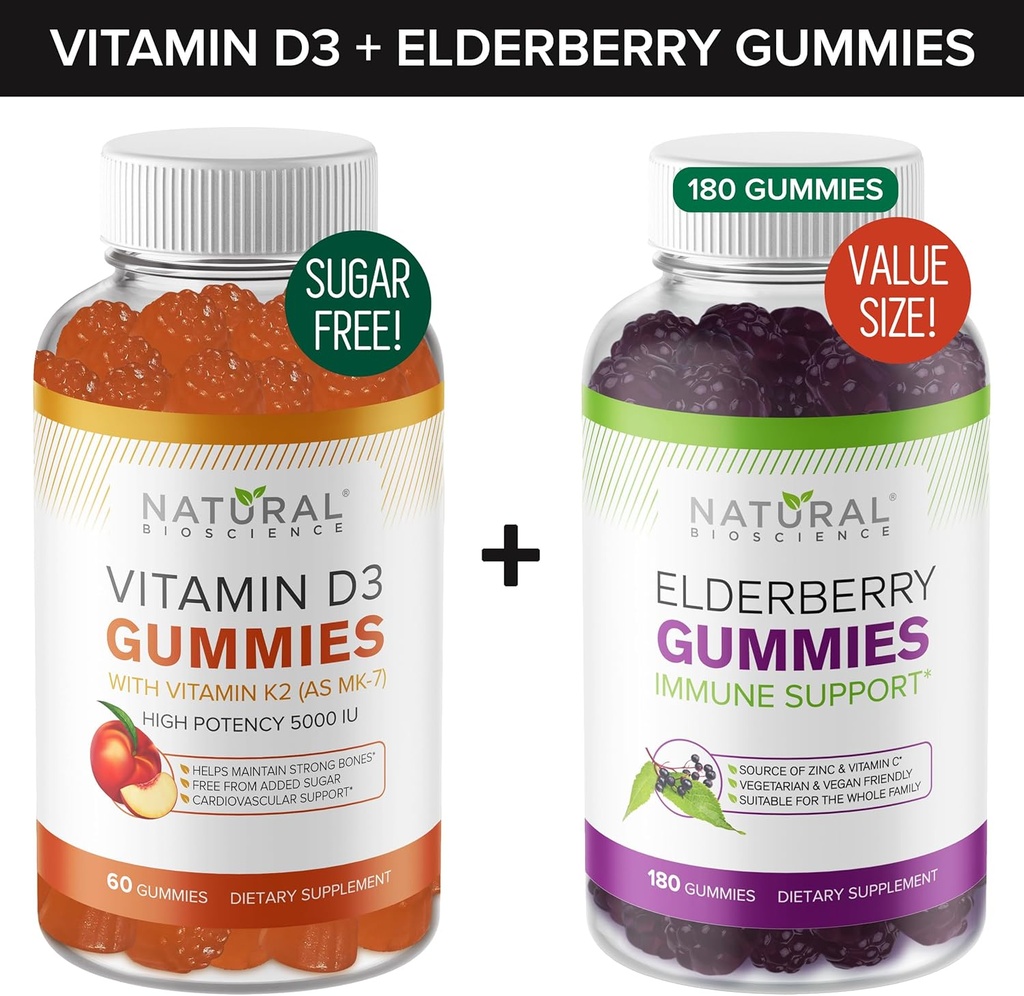 Sokeriton D-vitamiini Gummies (60 Gummia) ja vanilja Gummies (180 Gummia) ...