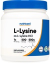 Nutricost L-Lysine Powder 500 Grams - Pure L-Lysine, ei-GMO, Gluteeniton