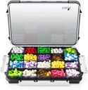 Fullicon Extra Large Pill Organizer Kosteus Proof Design, Travel Jumbo Pill Box 20 Osasto, täydentää Organizer vitamiineja 3 Secured Buckles (musta)