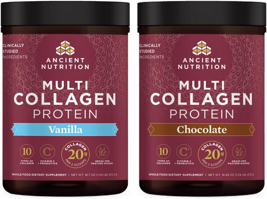 Antiikin ravitsemus Multi Collagen Protein Powder Vanilla 45 Tarjoukset + Multi Collagen Protein Powder Chocolate 45 Tarjoukset