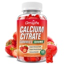 Calcium Citrate Gummies, Sugar Free Calcium Citrate 1000mg för Muscle Healthy, Absorption Calcium Supplements för vuxna och barn, jordgubbar, 60 greve