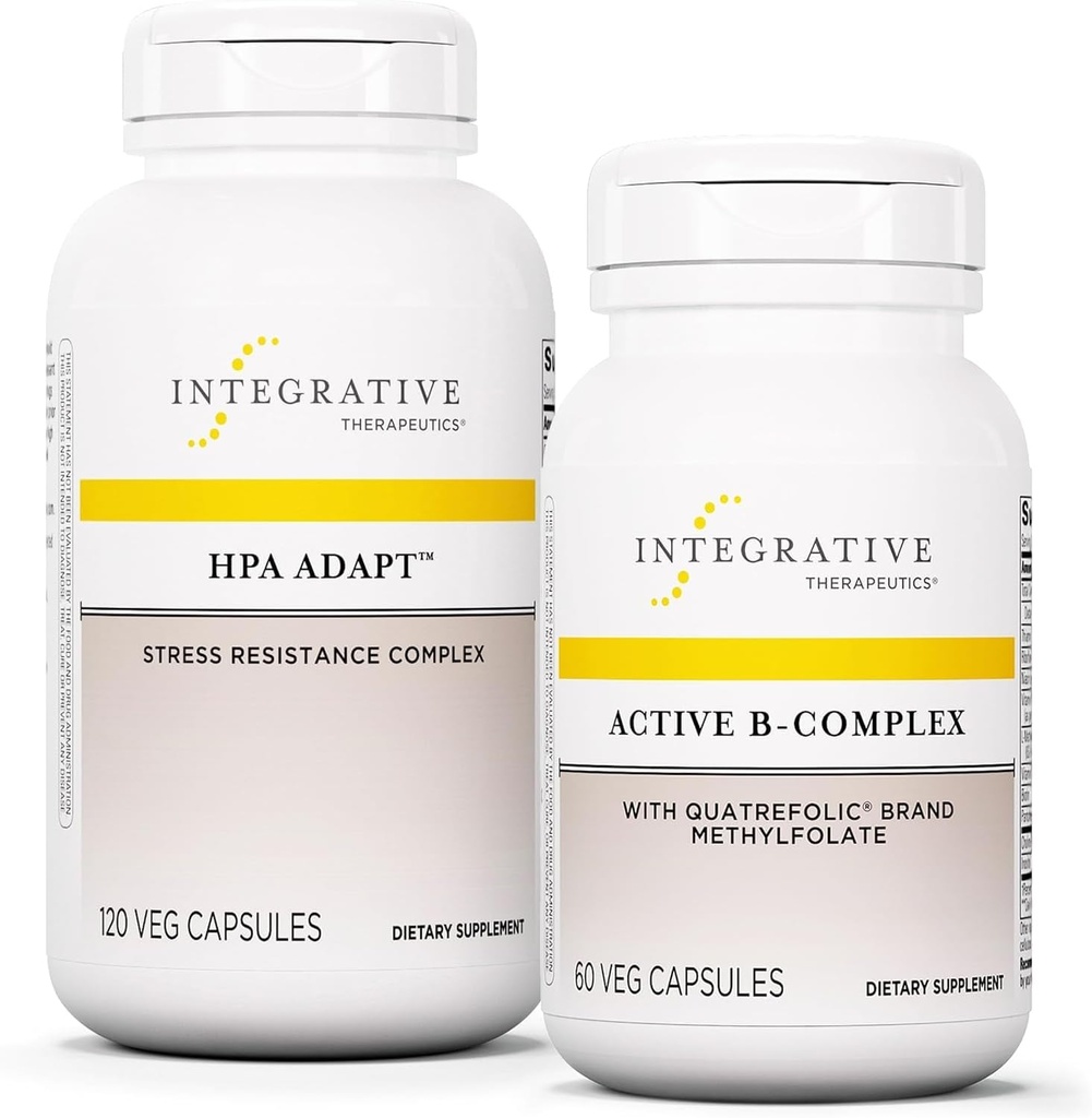 Integratiivinen Therapeutics B-komplex, 60 kapselia & HPA Adapt, 120 vegaaninen kapseli - aktiivinen B-komplex tukemaan energian aineenvaihduntaa - HPA Adapted to support the Healthy Stress Response