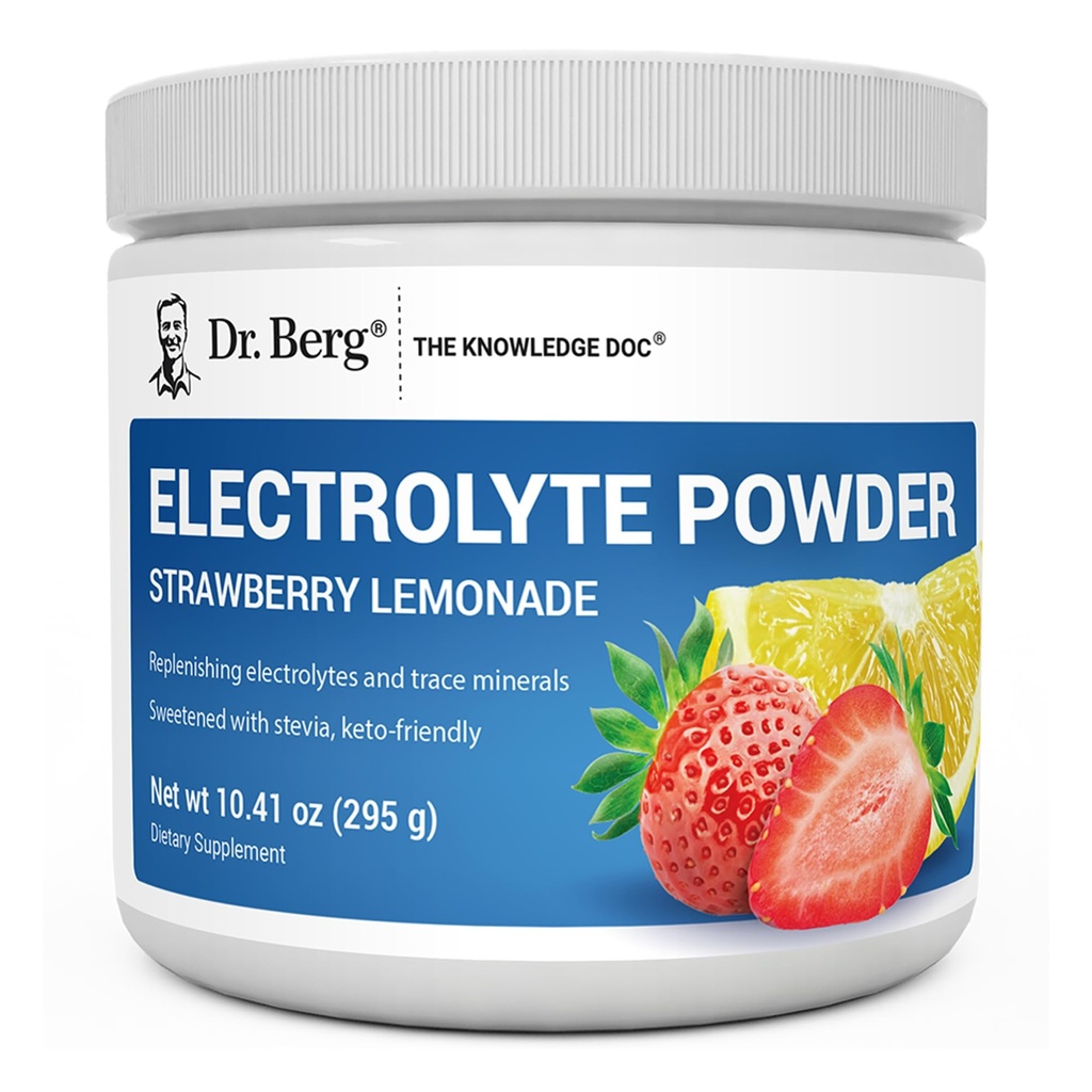 Tri Berg Zero Sugar Hydration Keto Electrolyte Powder - Enhanced w/ 1000 mg kaliumia ja aitoa vaaleanpunaista Himalajan suolaa (NOT Table Salt) - Mansikka sitruunamehua juoma täydentää - 50 tarjoilua