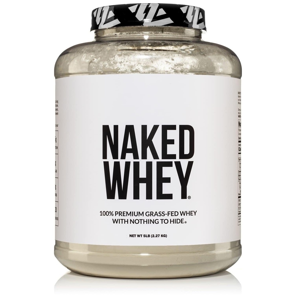 NAKED WHEY 5LB 100% Grass Fed makuamaton Heraproteiinijauhe - Vain 1 Ainesosa, Denaturoimaton - Ei GMO, soija tai gluteeni - Ei säilöntäaineita - edistää lihasten kasvua ja hyödyntämistä - 76 Tarjoukset