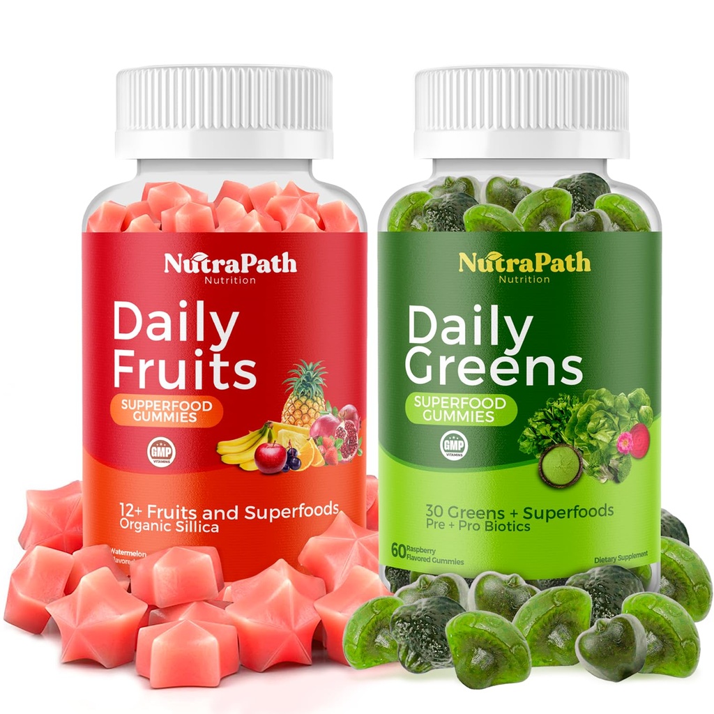 Superfood Fruits and Veggyries Gummies (120 Chews), 12+ Superhedelmät & 30 Kasvikset, Hedelmät ja vihannekset, Hedelmät ja vihannekset, ei-muuntogeeniset organismit, Pektiinipohjaiset, Gluteenittomat