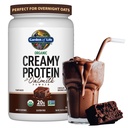 Garden of Life Creamy Organic Vegan Protein Powder + OatMilk, 20g Complete Plant Based Protein, Coconut Water, MCTs, Sprouted Grains, Prebiotics, Probiotika - Gluten-Free, Chocolate Brownie, 2 LBS