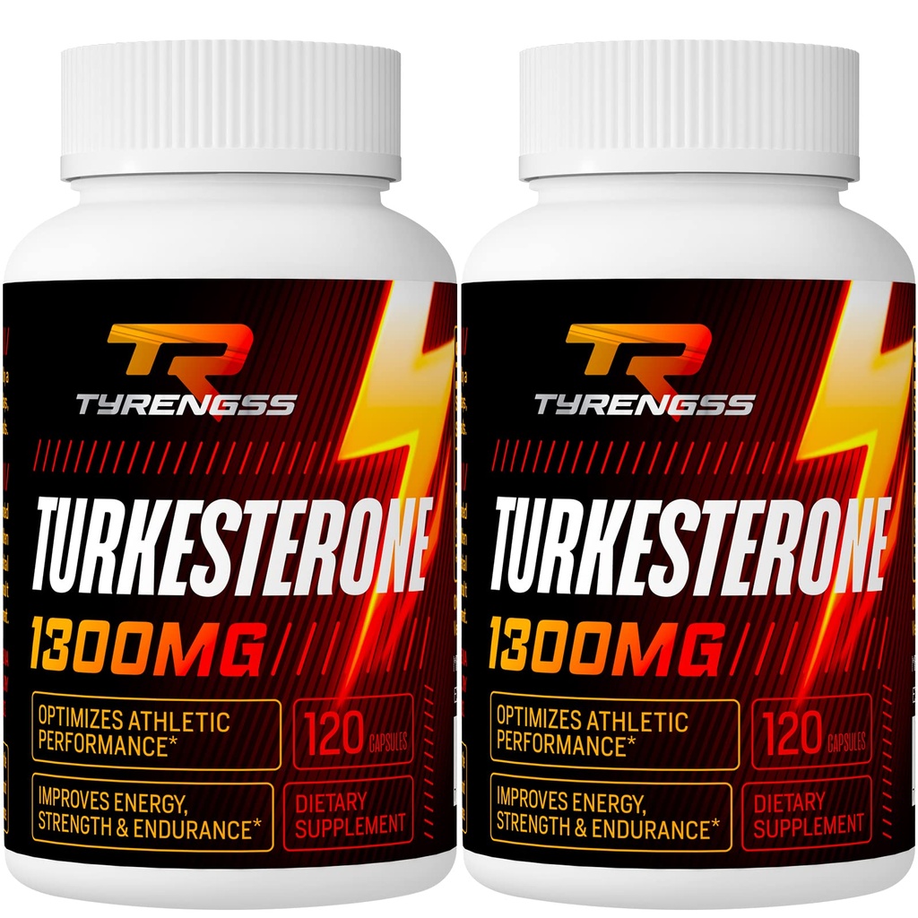 Turkesteron Supplement 1300mg Ultra High Strength (Ajuga Turkestanica Extract Std. till 20% Turkesterone), för atletisk prestanda och muskelmassa, 240 kapslar