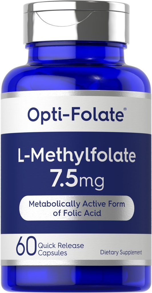 Carlyle L Methylfolate 7,5 mg | 60 kapslar | Optimerad och aktiverad | Non-GMO, Gluten Free | Methyl Folate, 5-MTHF | av Opti-Folate