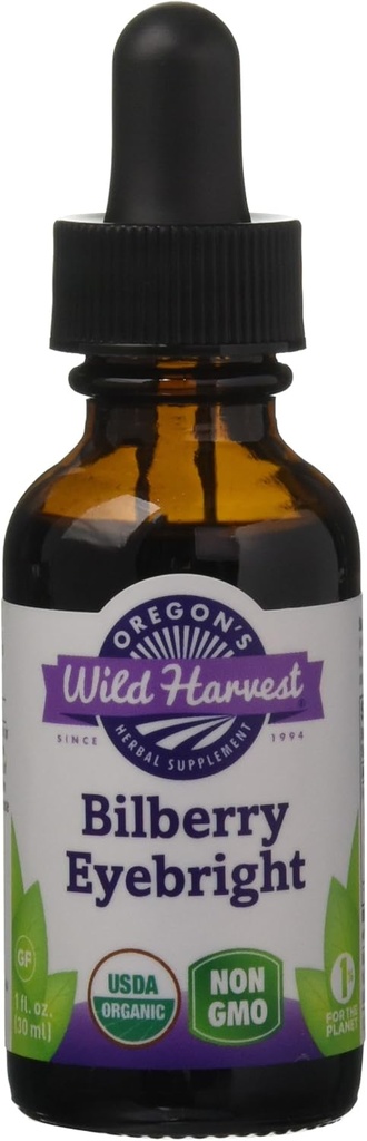Oregonin Wild Harvest Bilberry Eyebright Organic Extract, 1 Fluid Ounce