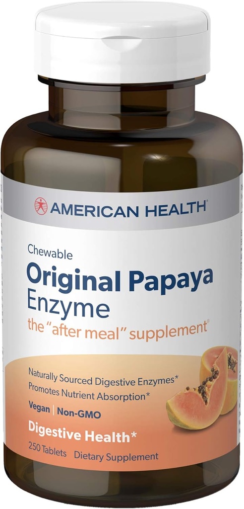 American Health Products - Alkuperäinen Papaya Enzyme, 250 purutablettia