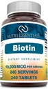 Biotiini (Vitamin B7) 10 000 mikrog täydennysosa ... 240 tablettia...