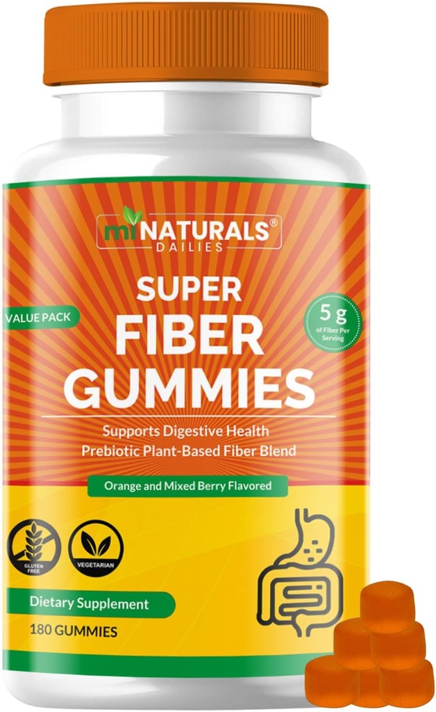 MINASTURALS Prebioottikuitua Supplement Gummies Value Pack - 180 ct ...