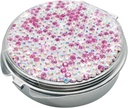 Bling pilleri tapauksessa laukku Vitamiini Container Tasku pilleri tapauksessa Pyöreä lääke Organizer vitamiini / kala öljyt / Supplement Travel Medicine Kit (3 Osasto Vaaleanpunainen)