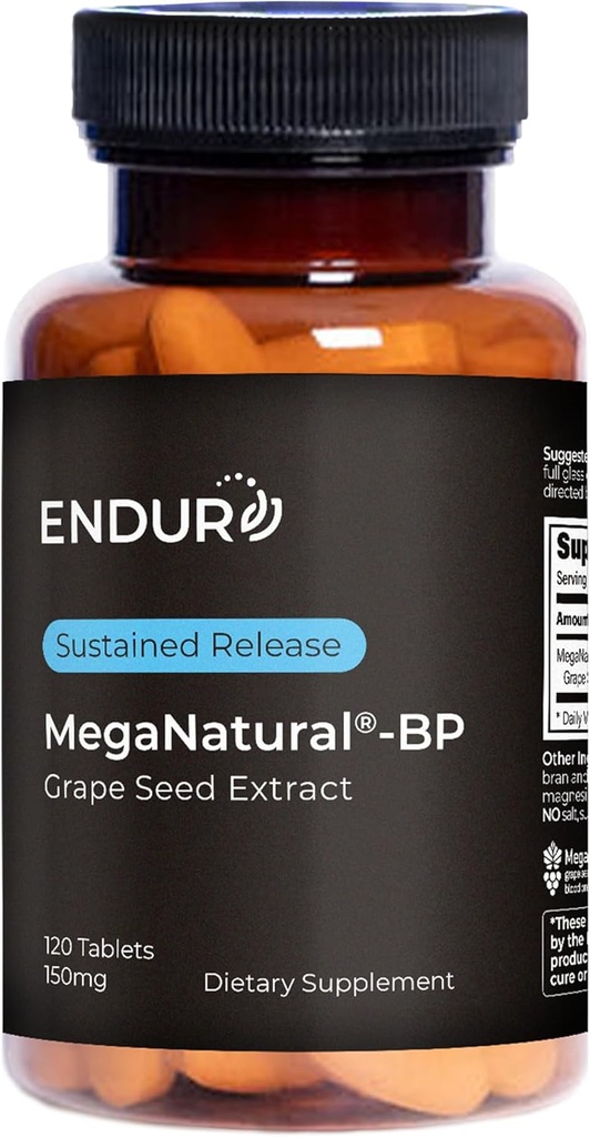 MegaNatural BP, Grape Seed Extract lisäravinteet kestävästi vapauttava Kalifornia Grape Seed Extract kasviperäisten lisäravinteet optimoitu Imeytyminen & Tukee energiaa, 150 mg, 120 tablettia