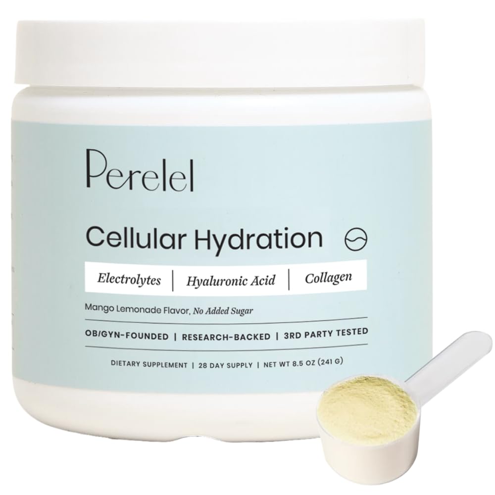 Perel Hydraation Powder, Elektrolyyttilisä kollageenin ja hyaluronihapon kanssa, mangositruunan maku, soija ja gluteeniton, ei muuntogeenistä sokeria, 28 tarjoilua