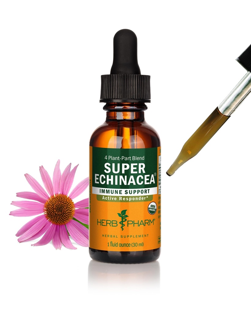 Herb Pharm Certified Organic Super Echinacea Liquid Extract aktiivisen immuunijärjestelmän tukea - 1 Ounce (DSUPER01)