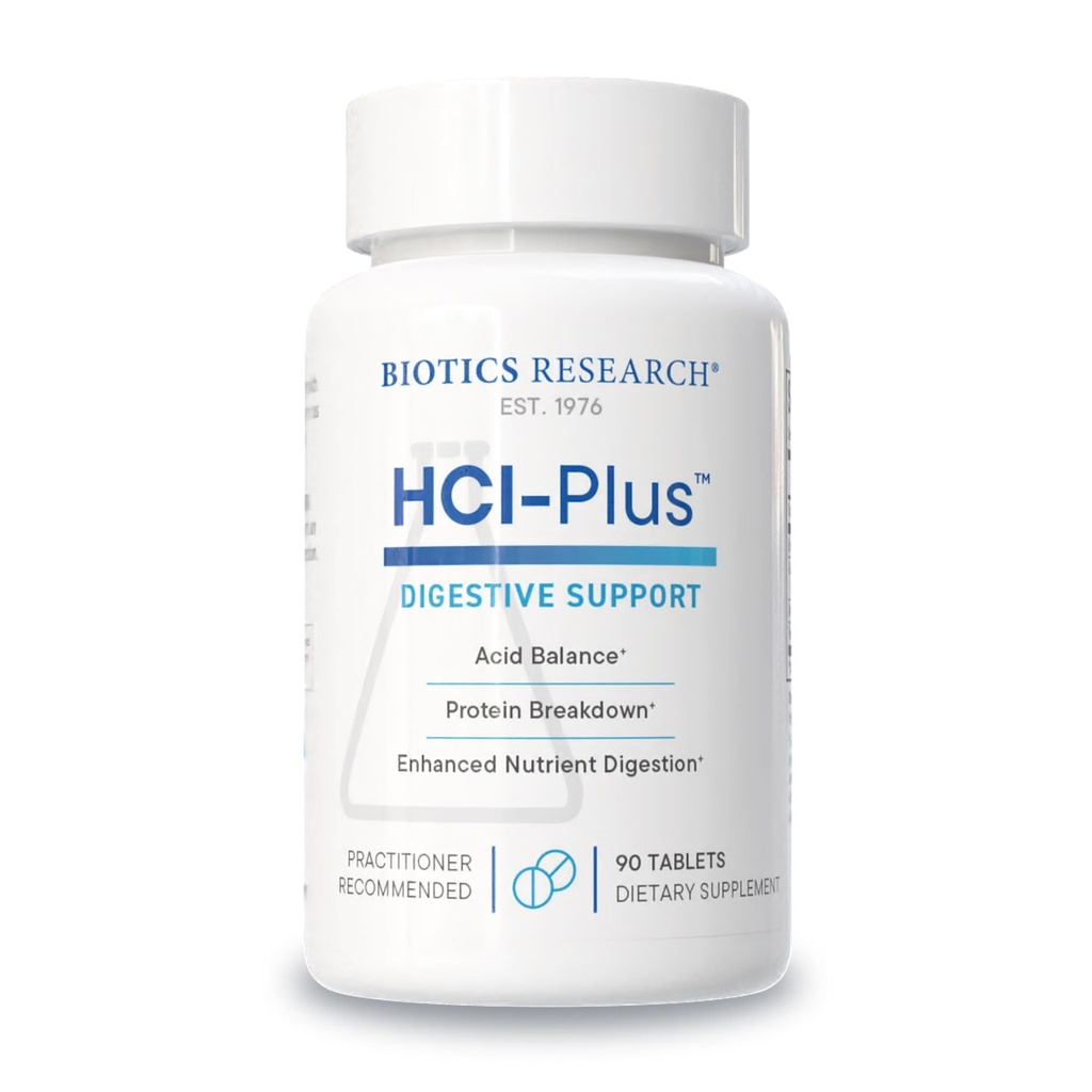 Biotics Research HCl PlusTM, tarvikkeet Betaine Hydrochlorothiade, Pepsin, Glutamiinihappo ja enemmän, tukee terveellistä digestiota, 90 Tabs