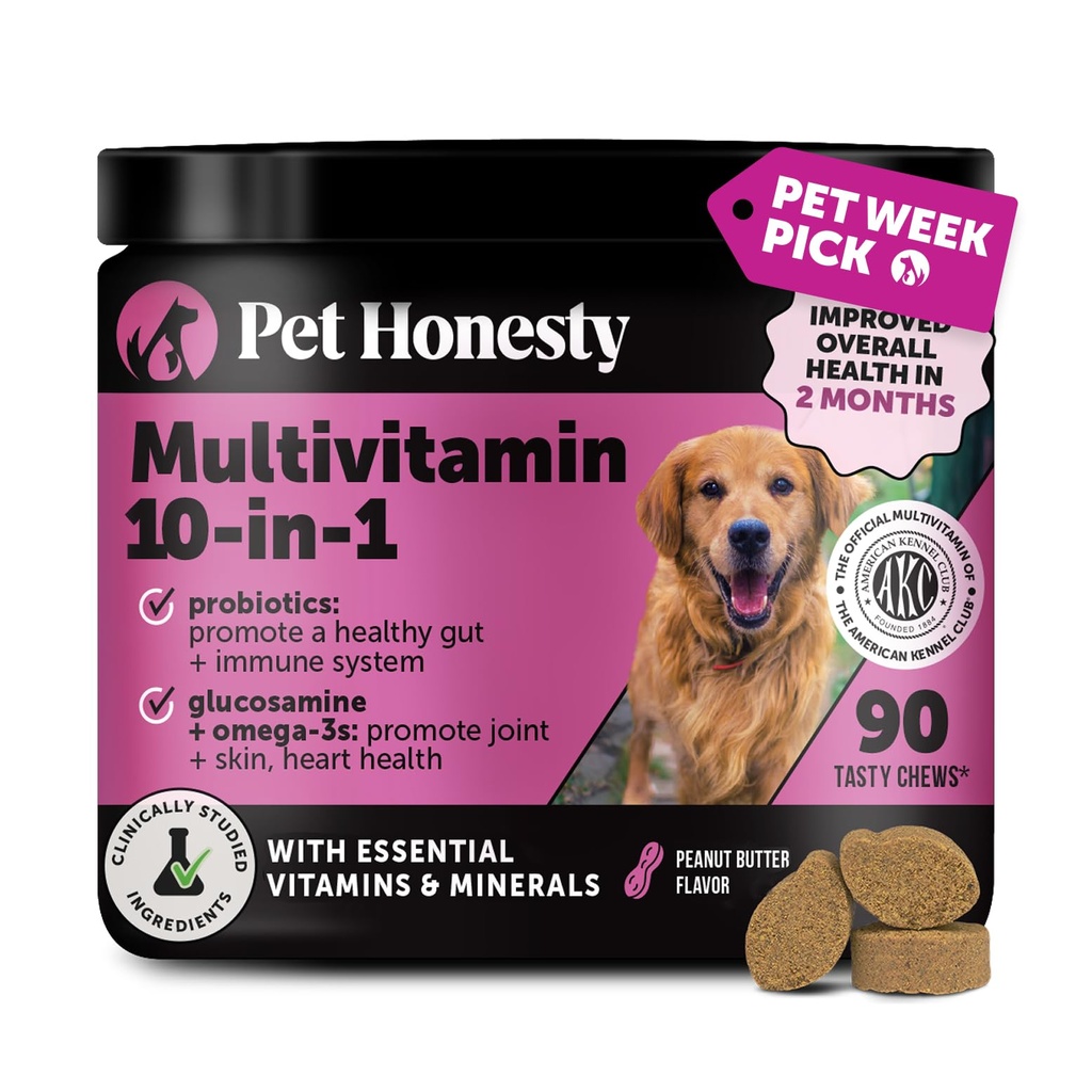 Monivitamiini Dog Supplement, Glukosamiini kondroitiini koirille, probiootit, Omega kalaöljy, koiran lisäravinteet & vitamiinit, vitamiinit iholle ja takki allergies, (Peanut voi 90 ct)