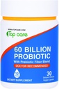 Probiotika 60 miljarder CFU - 10 Stammar + Organisk prebiotika - Immun, Digestive & Gut Health - Stöder Occasional Constipation, Diarrhea, Gas & Bloating - för kvinnor och män - 30ct